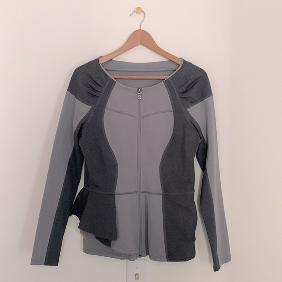 Zella Colorblock Peplum Zip Up Jacket - Picture 1 of 7